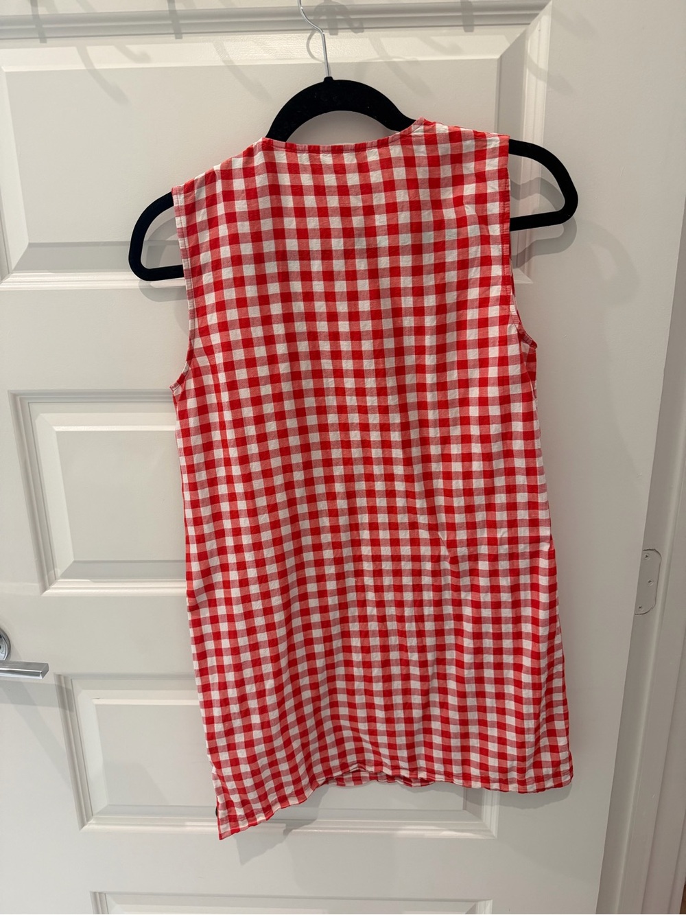 Doen Red and White Gingham Button-Side Mini Dress - Picture 3 of 3